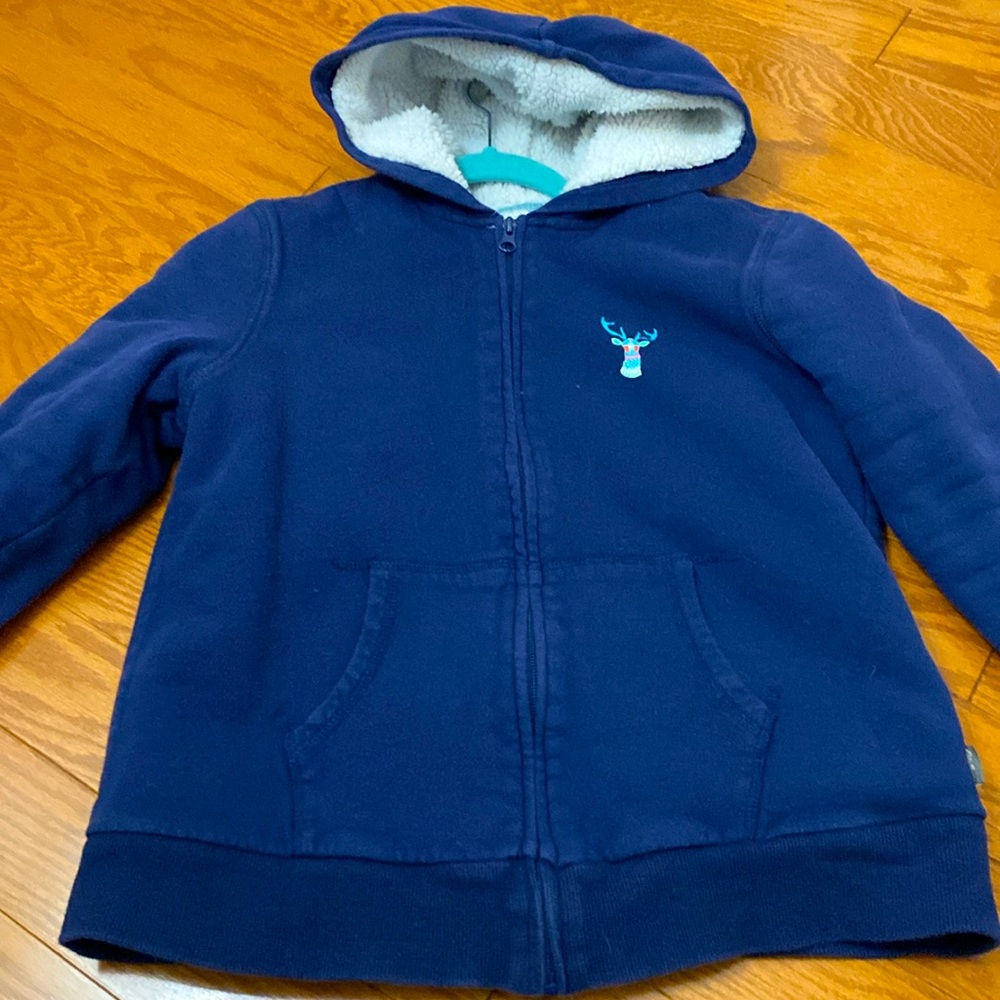 Eddie Bower blue zip up hoodie with fleece lining